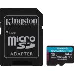 Kingston micro SDXC (T-Flash) 64GB Classe 10 di tipo UHS-I (U3) 170 MB/s Lettura - 70 MB/s Scrittura (SDCG3/64GB)