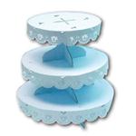 Dolcemania Alzatina Porta cupcakes 3 ripiani color azzurro, per cake design e pasticceria