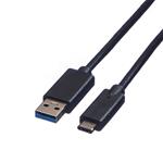 Cavo USB 3.1 Type C cable, A-C, M/F, black, 1 mt