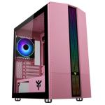 Itek Case LIFLIG P41 - Gaming Mini Tower, mATX, 12cm ARGB fan, 2xUSB3, Side Panel Temp Glass, Pink Edition