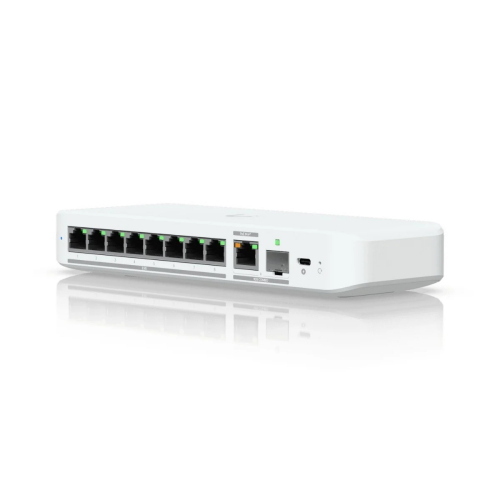 SWITCH 8P 2.5GBE POE++ UBIQUITI USW-FLEX-2.5G-8-POE (196W) UNIFI con 1P UPLINK combinata RJ45/SFP+ da 10 GBE (NON include AC Power)