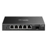 SWITCH 6P Gigabit TP-LINK SG2206MP con 5P Gigabit RJ45 (di cui 4P PoE+) + 1P SFP,802.3at/af- Alim.63W PoE