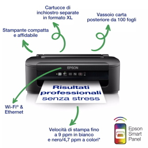Stampante inkjet A4 WorkForce WF-2110W con connettività Wi-Fi ed Ethernet - A4 34PPM 