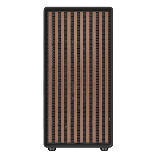 ITEK Case WOODY W2B - Gaming Tower- ATX- 4x14cm Black fan- 2xUSB3- Type-C- Wood Front- Darker Temp Glass Side Panel