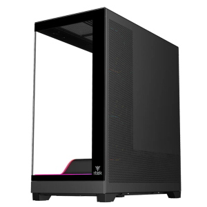 ITEK Case SHOWBUI WAVE 82B - Gaming Tower- ATX- 4x12cm ARGB fan- 2xUSB3- Type-C- Darker Temp Glass Side & Front Panel