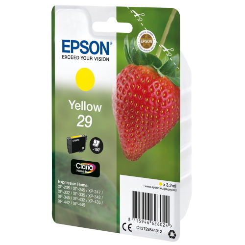 CARTUCCIA EPSON 29 Fragola C13T29844012 GIALLO 3,2 ML x XP-245/247/255/257/332/342/345/352/355 XP-435/442/445/452/455