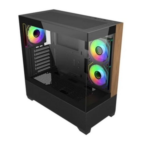 CABINET ATX MIDI TOWER COOLER MASTER E690-KHNN-S00Elite 690 WOOD BLACK ATX/mATX/ITX 1x3.5 1x2.5 3x120mm-ARGB-FAN USB-C VETRO