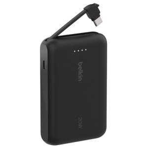 Power Bank Belkin 10k Pd20w integrated usb-c cable , Black