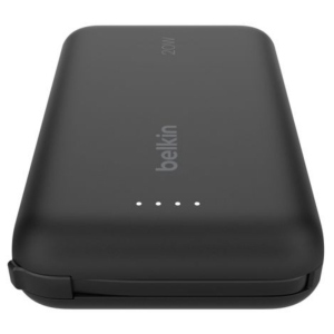 Power Bank Belkin 10k Pd20w integrated usb-c cable , Black