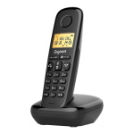 GIGASET START 100 BLACK Cordless DECT/GAP. Funzioni generali: display illuminato, 5 suonerie polifoniche e 5 semplici melodie, rubrica 50 numeri