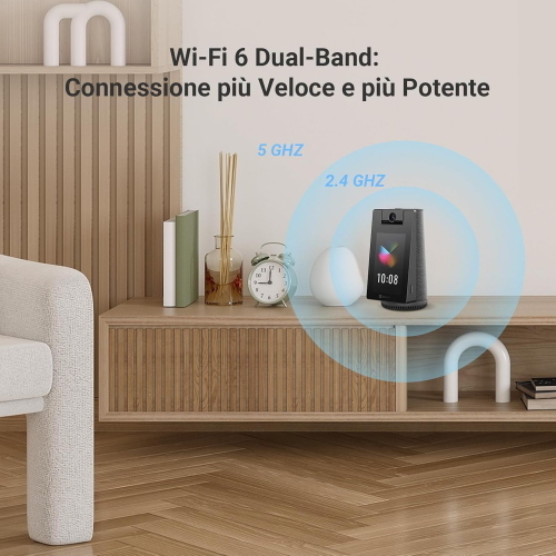 EZVIZ S10 TELECAMERA 2K+ Videocamera intelligente per videochiamate 2K+, schermo touch da 4 pollici, permette di tenere d'occhio i vostri cari con un'ampia copertura e immagini nitide, bluetooth.