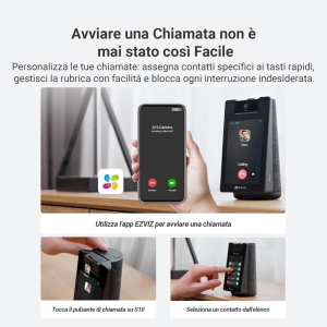 EZVIZ S10 TELECAMERA 2K+ Videocamera intelligente per videochiamate 2K+, schermo touch da 4 pollici, permette di tenere d'occhio i vostri cari con un'ampia copertura e immagini nitide, bluetooth.