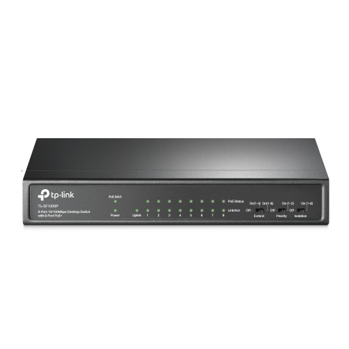 SWITCH 9P LAN 10/100M TP-LINK TL-SF1009P Desktop con 8P PoE+ 1P 10/100 non PoE-Garanzia 3 anni-