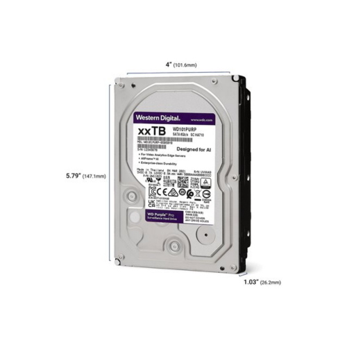 HARD DISK SATA3 3.5 12000GB(12TB) WD122PURP WD 256mb cache 7200rpm PURPLE PRO videosorveglianza 24x7