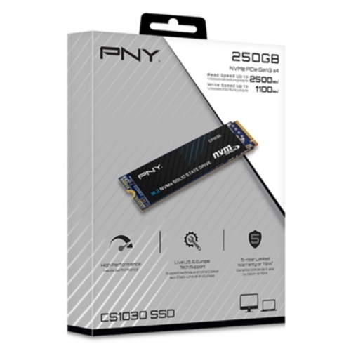 SSD-Solid State Disk m.2(2280) NVMe 500GB PCIe3.0x4 PNY M280CS1030-500-RB Read:2100MB/s-Write:1700MB/s