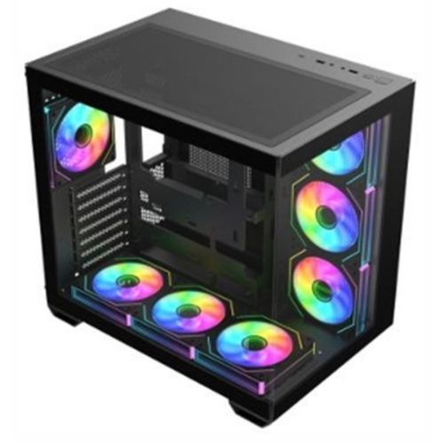 CABINET ATX MIDI TOWER COOLER MASTER E681-KHNN-SIF Elite 681 7FAN Black 1x3.5 2x2.5 2xUSB3.0 7x120mm-ARGB NoAlim VETRO LATERALE
