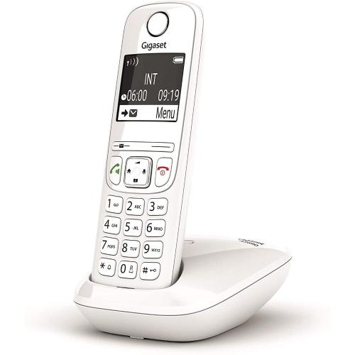 Gigaset AS690 White Telefono Portatile Cordless con Vivavoce Alta Qualità, Tastiera Illuminata ed Ampio Display, Black List, Lista Chiamate Fatte, Ricevute