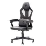 itek Gaming Chair 4CREATORS CF50 - PVC +Mesh, Schienale Reclinabile, Cuscino Lombare, Nero Nero