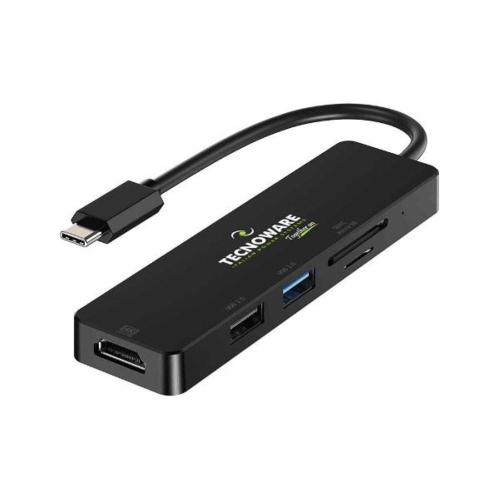 HUB Docking Station USB Type-C TECNOWARE FHUB17693 1x HDMI + 1x USB2.0 + 1x USB3.0 + Card Reader x SD/MicroSD
