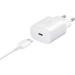 Samsung EP-TA800XWEG Caricabatterie Veloce Super Fast Charging + Cavo USB-C) (PS 3.0PPS Max 25W, USB Tipo C), WHITE