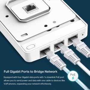 TP-Link EAP235-Wall Wireless N Wall-Plate Access Point AC1200 Uplink:1P Gigabit RJ45-Downlink: 3P Gigabit RJ45-Dual Band 2.4/5G - Omada