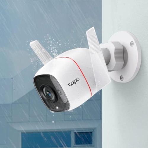 TP-LINK Videocamera di sorveglianza TC65 Outdoor,2,4Ghz,2×Ant,1×Eth P,1xMicroSD, IP66,3MP,2way Audio
