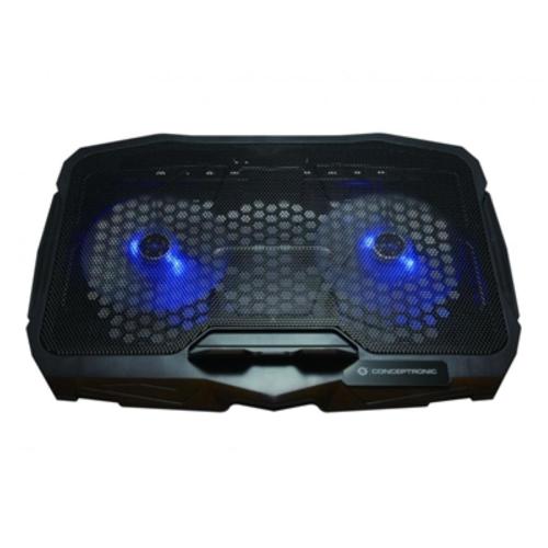 SUPPORTO DI RAFFREDDAMENTO X NOTEBOOK FINO A 17" CONCEPTRONIC THANA07B 2 VENTOLE 12.5CM - 4 LIVELLI DI ALTEZZA