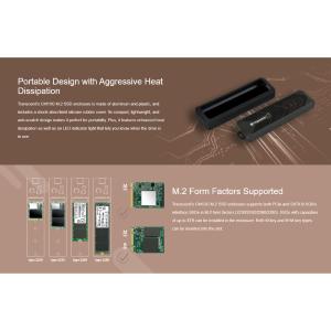 Box Esterno per M.2 Transcend USB 3.1 compatibile con PCIe (NVMe) e SATA (M.2) (TS-CM10G)