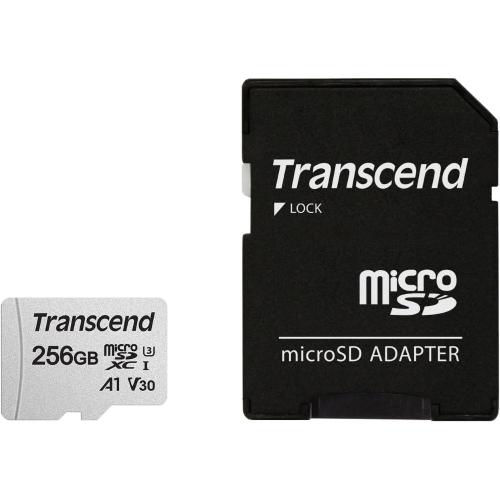 Micro SDXC (T-Flash) 256GB 300S UHS-I U1 Transcend con adattatore