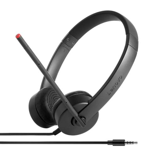 CUFFIE+MICROFONO LENOVO 4XD0K25030 Analogiche Black CAVO 1,2mt 0,11kg plug-and-play Fino:30/09