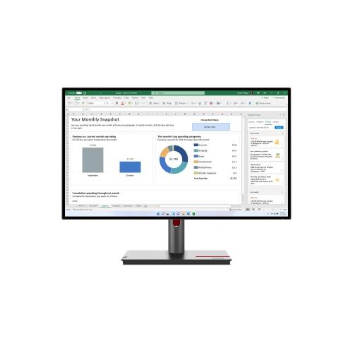 MONITOR LENOVO ThinkVision P27h-30 63A1GAT1EU 27QHD IPS AG 16:9 Blk 4ms 350cd/m2 3Y Vesa USB HDMI RJ45 Tilt Swivel P