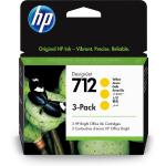 CARTUCCIA HP 712 3ED79A GIALLO DesignJet 3-Pack 29ml adatta a DesignJet Studio, T210, T230, T250, T630, T650