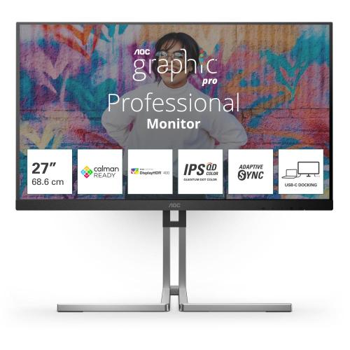 MONITOR AOC LCD IPS QD 27 WIDE FRAMELESS Q27U3CV 4ms MM QHD 1000:1 BLACK HDMI DP USB-C Vesa Fino:31/10