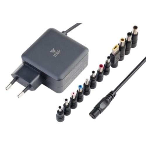 ITEK Alimentatore Universale per Notebook - 65W - Tecnologia GaN- Super Slim- 8 connettori