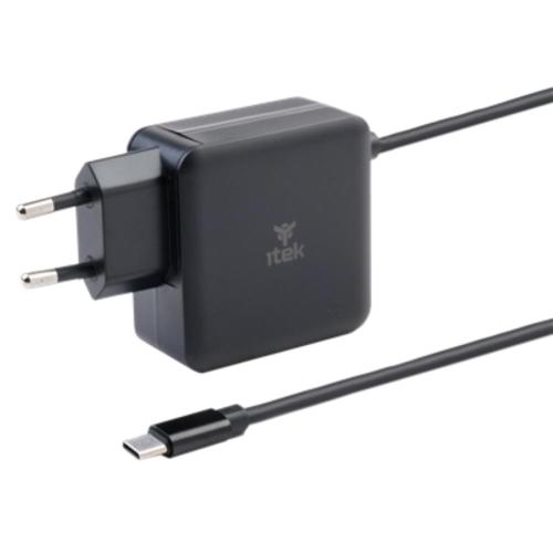 ITEK Alimentatore Universale per Notebook e Dispositivi USB-C- PD - 65W - Tecnologia GaN- Super Slim