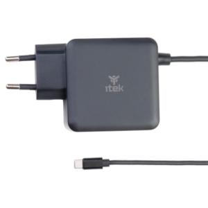 ITEK Alimentatore Universale per Notebook e Dispositivi USB-C- PD - 65W - Tecnologia GaN- Super Slim
