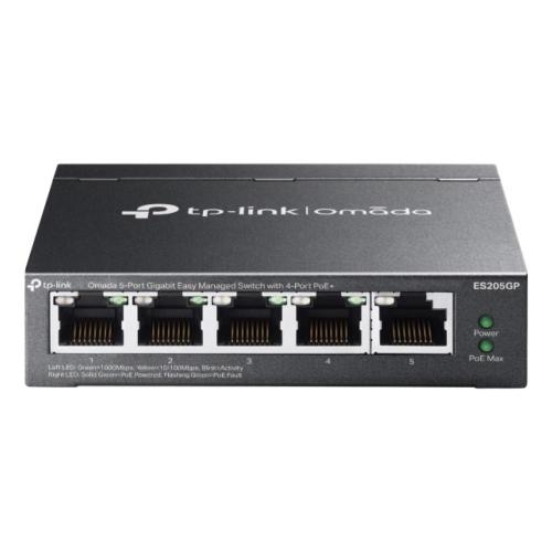 SWITCH 5P LAN Gigabit TP-LINK ES205G Easy Managed - cust.in acciaio x desktop (integ,contr.Omada SDN)