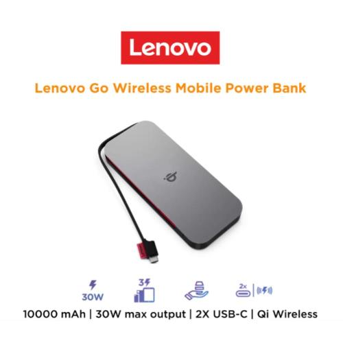 POWER BANK LENOVO GO 40ALLG1WWW USB-C Mobile Power Bank (10000mAh + Qi Wireless)
