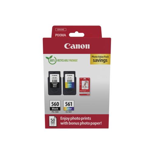 MULTIPACK CANON NERO PG-560 + CL-561 3 COLORI 3713C008per TS serie 5350/5351
