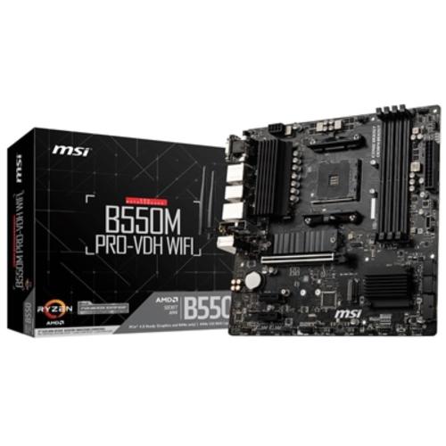 MB MSI B550M PRO-VDH WIFI AM4 4XDDR4DC-4400 1XHDMI 1XDP 1XPCIE4.0X16 2XM.2 4XSATA3R GBLAN USB3.2 WIFI MATX