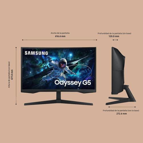MONITOR SAMSUNG LCD CURVO Gaming 27" VA 165Hz QHD S27CG55 1MS BLACK HDMI e Display Port