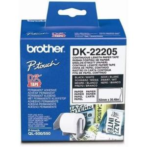 Brother Etichette nero Su Bianco Dk-22205 Etichetta A Lunghezza Continua, 62Mm Bianco 30,4 Originale
