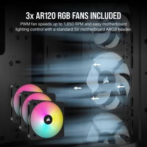 Corsair case Custom 3000D RGB AF, black, with x3 AR120 RGB fans - CC-9900019-WW