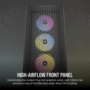 Corsair case Custom 3000D RGB AF, black, with x3 AR120 RGB fans - CC-9900019-WW