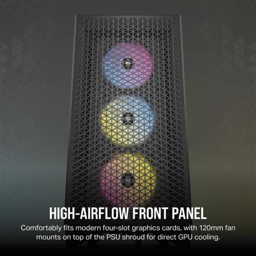 Corsair case Custom 3000D RGB AF, black, with x3 AR120 RGB fans - CC-9900019-WW
