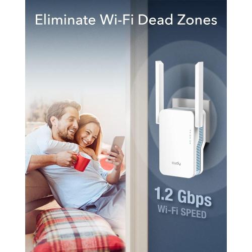 CUDY RE1200 WIRELESS RANGE EXTENDER AC1200 DUAL BAND 867MBPS X 5GHZ-300MBPS X 2.4GHZ 1P 10/100
