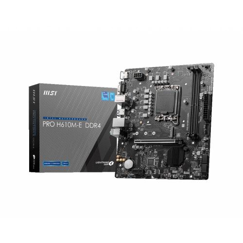 MB MSI PRO H610M-E DDR4 LGA1700 2xDDR4DC-3200 1xHDMI 1xPCIe4.0x16 1xM.2 4xSata3 GBLAN USB3.2 mATX