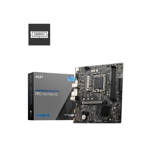 MB MSI PRO H610M-G LGA1700 2xDDR5DC-5600 1xHDMI 1xDP VGA 1xPCIe4.0x16 1xM.2 4xSata3 LAN USB3.2 mATX