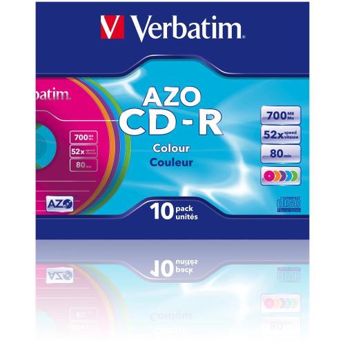 Verbatim CD-R 80Min 700Mb 52x - AZO Colours - Confezione da 10 - 43308 