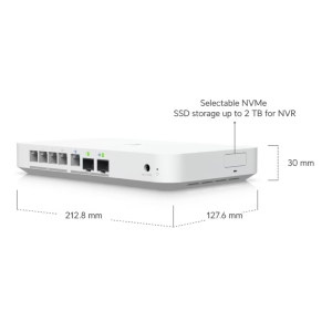 Ubiquiti UCG-Fiber-EU UniFi Gateway 10G Cloud con switch 2,5 GbE a 4 porte , storage NVR selezionabile e supporto completo per le applicazioni UniFi